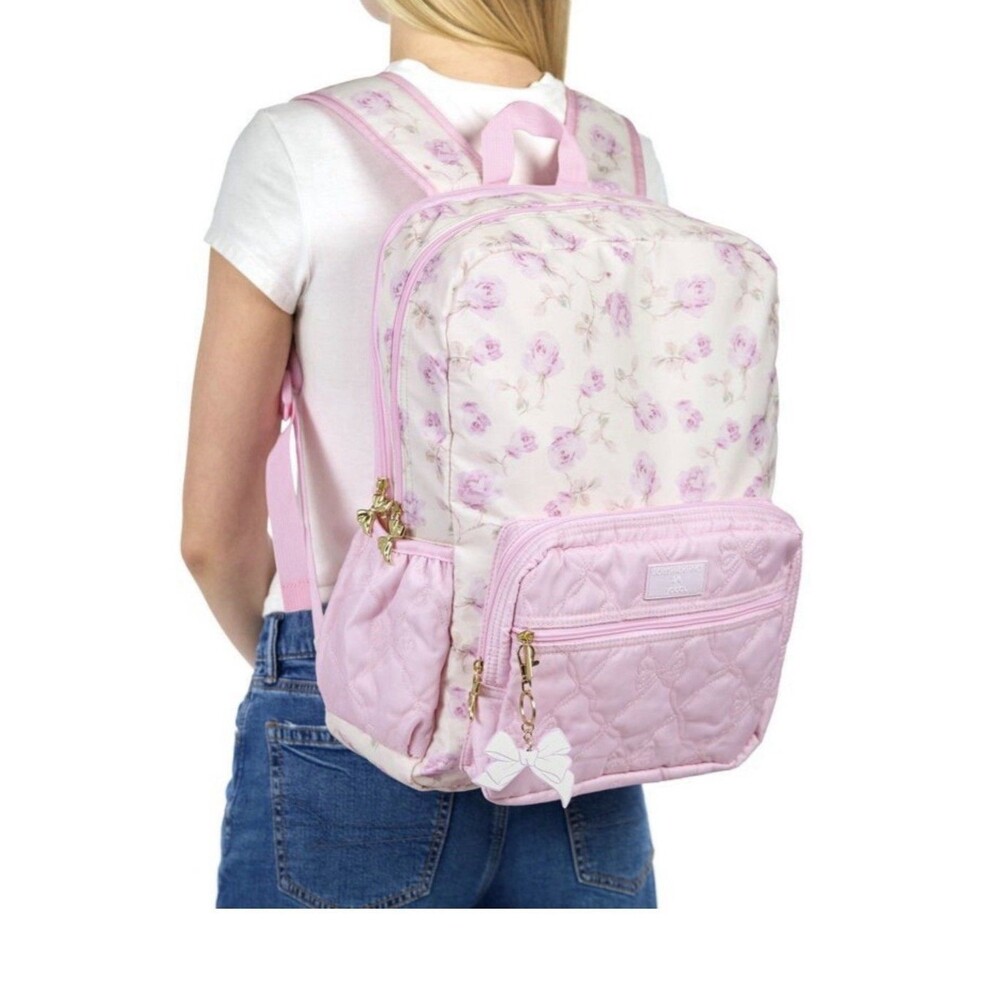 BRAND NEW Love Shack Fancy x Target - Yoobi Ribbon Rosa Backpack Sterling Dusk - Picture 4 of 8
